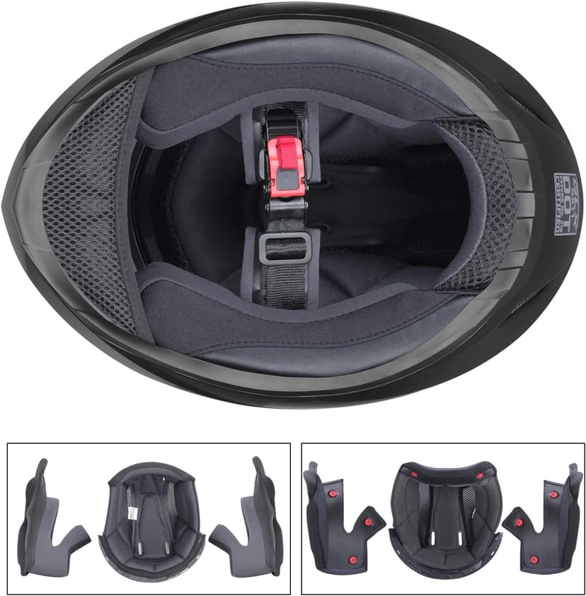 GLX GX11 Compact Motorcycle Helmet - Matte Black, Medium - Full Face w/ Tinted Visor, DOT Approved