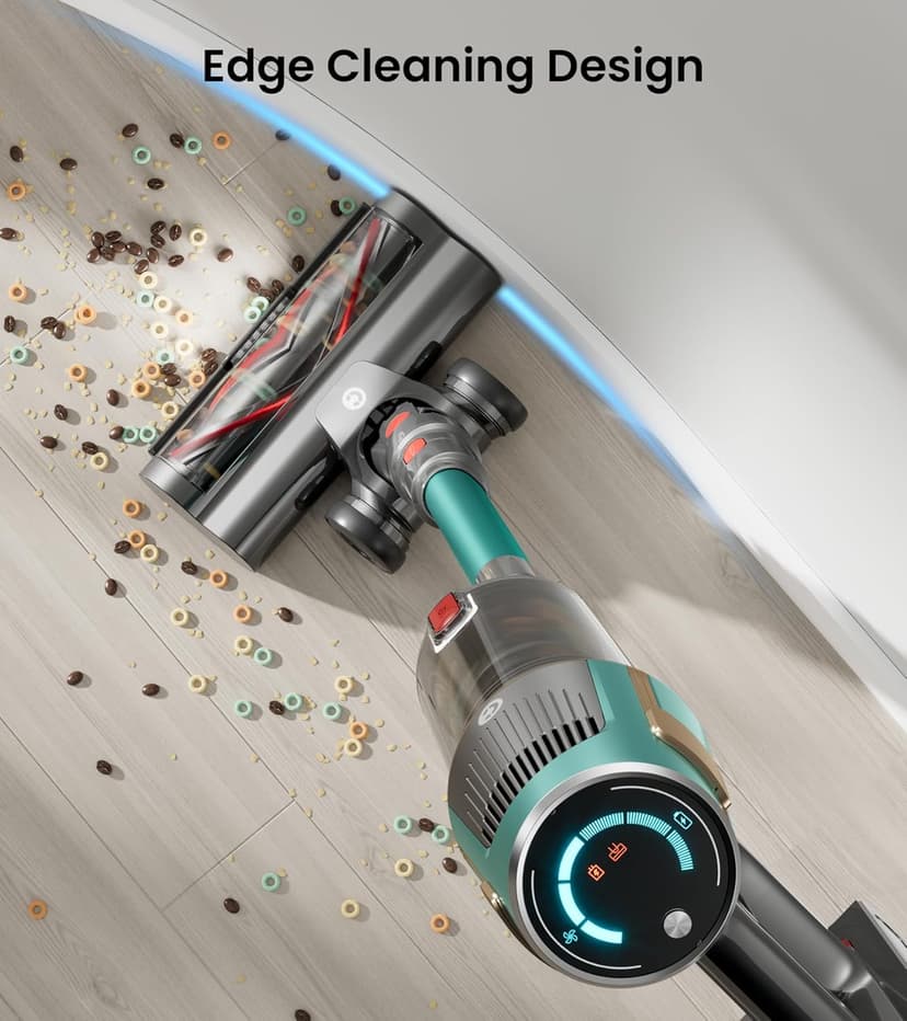 Cordless Vacuum Cleaner, Upgraded 580W 48KPA 65Mins Vacuum Cleaners for Home, Cordless Stick Vacuum Cleaner with Self-Standing and LED Screen, Anti-Tangle Wireless Vacuum for Pet Hair/Carpets/Floors