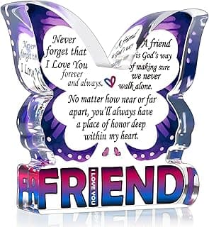 Best Friend Birthday Gifts for Women, Butterfly Gift for BFF Bestie Bestfriend, Friendship Gifts for Women, Small Gifts for Female Friend Ideas, Friend Decorative Signs Plaques