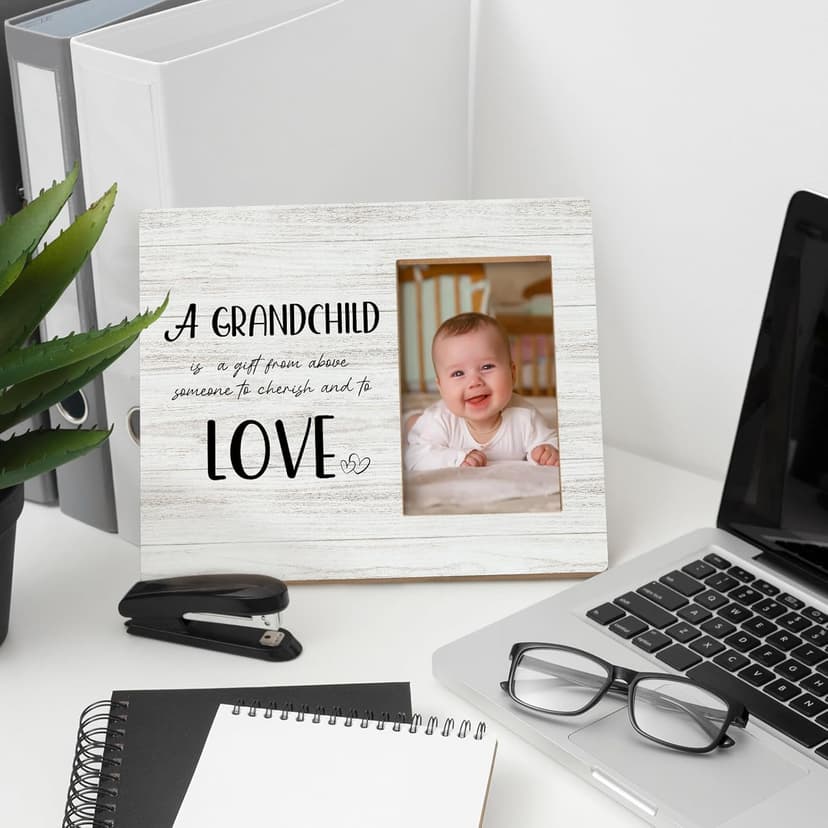 Grandparents Day Gifts, Grandparents Picture Frames, First Time Grandparent Grandma Grandpa Gifts, Grandkids Photo Frame, Grandpa Grandma Grandchildren Wood Picture Photo Frame for 4x6 Photo