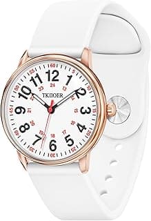 TKIIOER Nurse Watch for Nurse Medical Professionals Students Women Men, 50M Waterproof 12/24 Hour Military Time Luminous Easy Read Dial, Second Hand Watch for Nursing