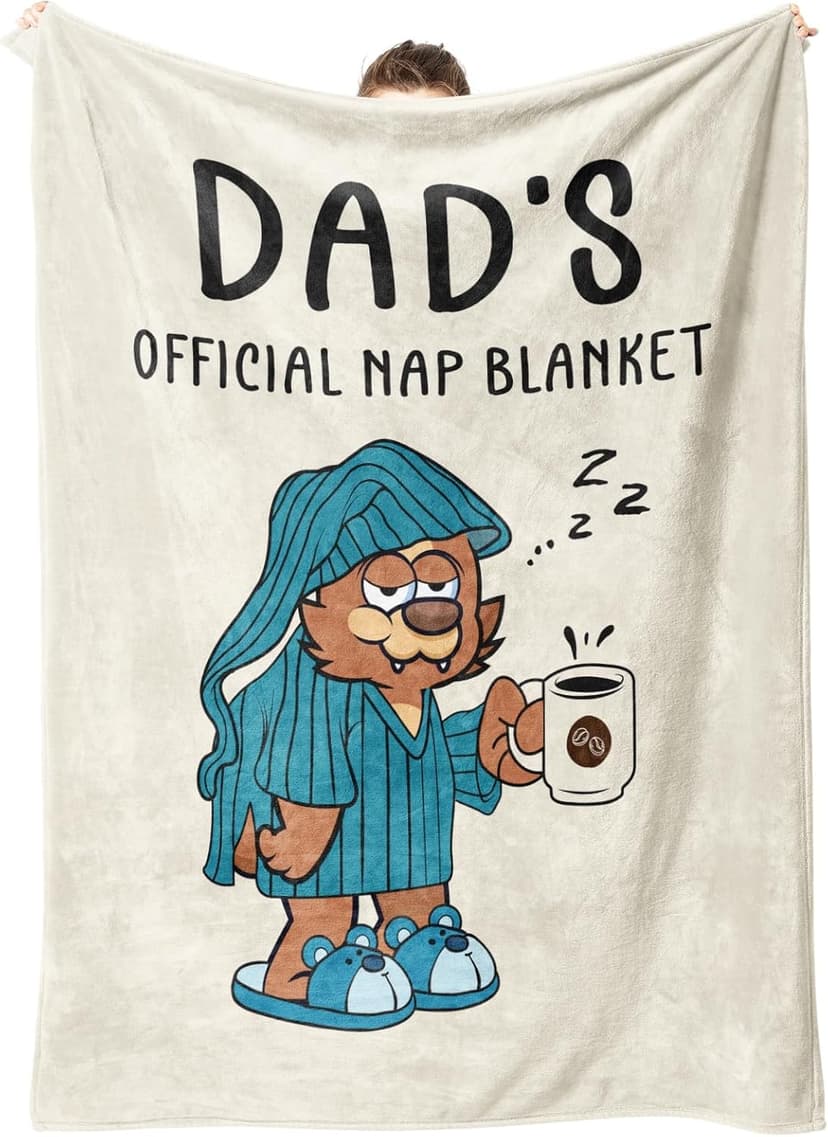 SteadStyle Dad Gifts from Daughter or Son, Dad Birthday Gifts Blanket, Father Gift for Father's Day, Christmas, Thanksgiving, Fluffy Blanket for Daddy, 60'' x 50'' (Beige)