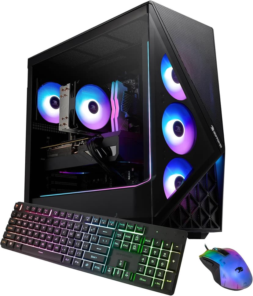 iBUYPOWER Slate Gaming PC Desktop Intel Core Ultra 7 265F CPU, NVIDIA GeForce RTX 5060 8GB GPU, 32GB DDR5 RGB 5200MHz RAM, 1TB NVMe SSD, Windows 11 Home, Computer w/Keyboard and Mouse - SBI7N5603