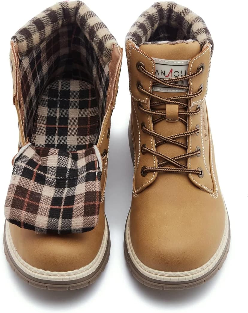 ANJOUFEMME Work Hiking Boots for Women Waterproof - Womens Outdoor Ankle Boots Lightweight Snow Winter Boots for Trekking Walking