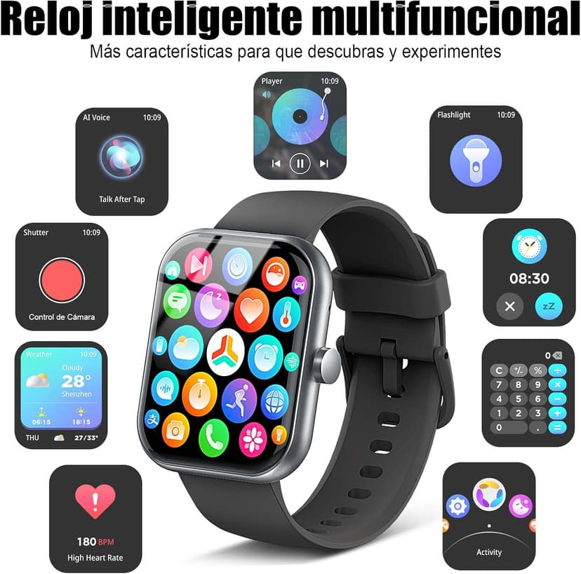 Smart Watch for Men Women (Answer/Make Call), 2025 1.83" HD Touchscreen Fitness Tracker, 110+ Sport Modes, Fitness Watch with Heart Rate/Sleep Monitor/Step, IP68 Waterproof Smartwatch for Android iOS