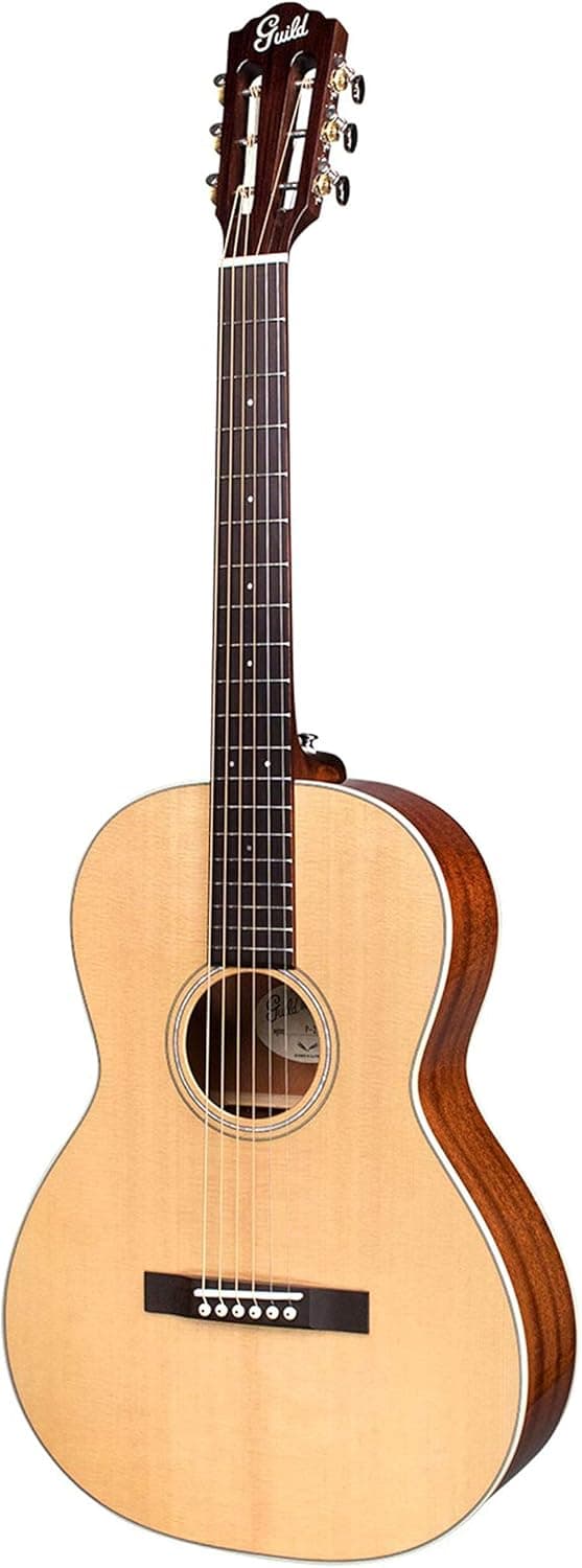 GUILD Guitars P-240 12-Fret Parlor Memoir Acoustic Guitar, Natural, Solid Top, Westerly Collection