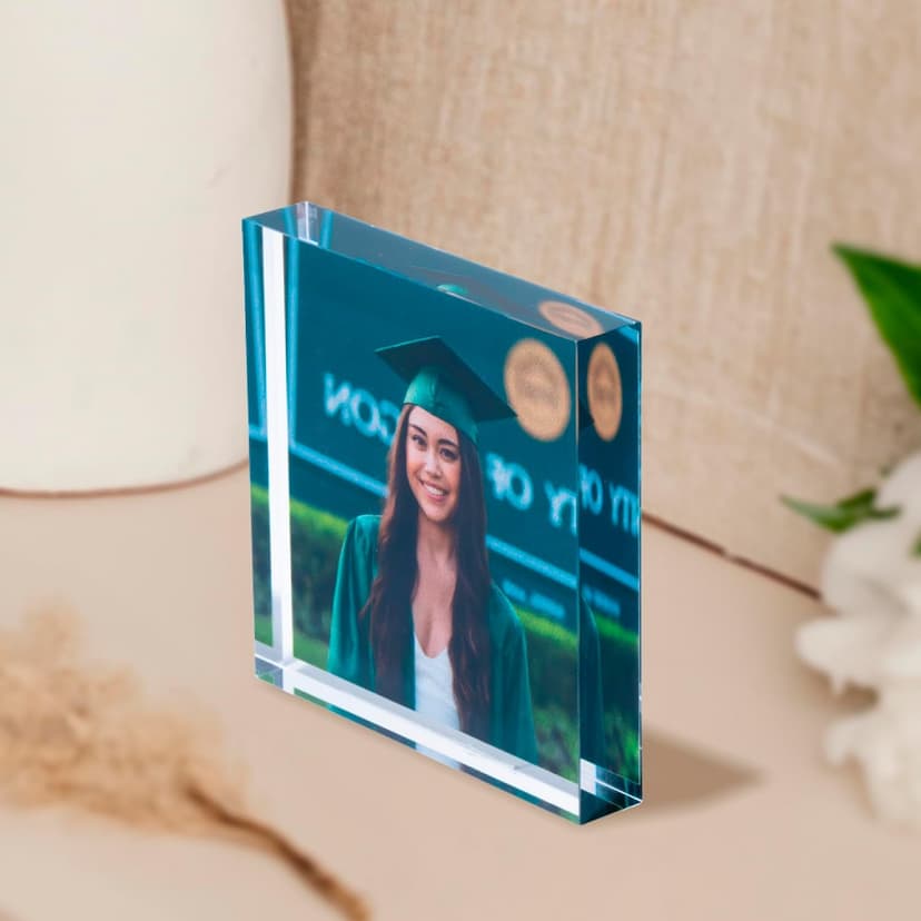 Acrylic Photo Block, Custom Photo Gifts, 3.5x3.5" | 0.6" Thick | Personalized Acrylic Print B0DBQVK5H1
