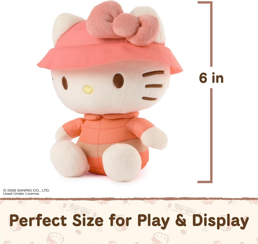 Promotes Exciting Character Roleplay, Early Sensory Discovery, and Creative Pop Culture Storytelling; Soft, Collectible Plush GUND Sanrio Hello Kitty 6-Inch Plush Toy with Camping Outfit for Ages 1+ B0FKTPX44P