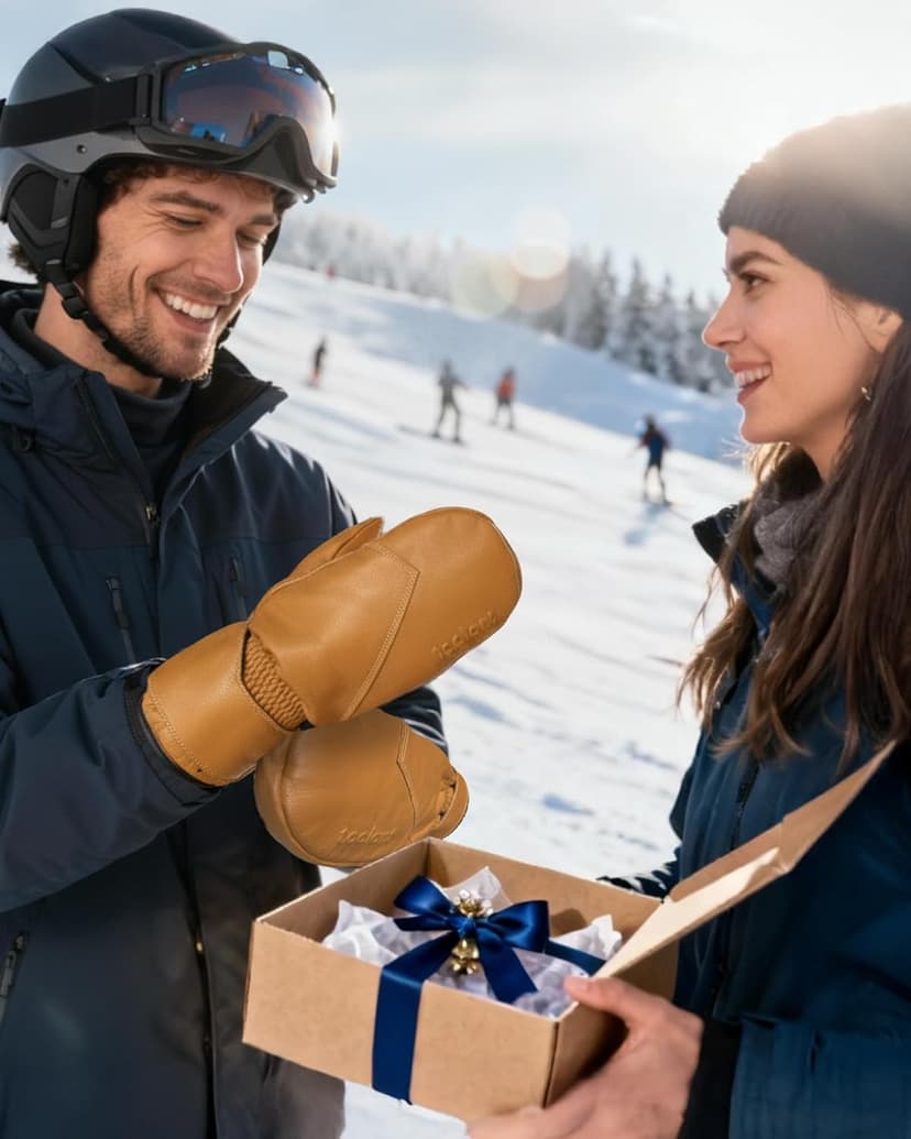 toolant Leather Ski Mittens, Winter Gifts for Men & Women, 3M Thinsulate, Waterproof & Durable for Snowboarding, Outdoors