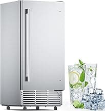 Mojgar ETL Approval Commercial Under Counter Ice Maker 100 Lbs/Day with 30 LBS Bin, 15" W Freestanding Built-in Ice Maker, Undercounter Ice Machine with Self Cleaning for Home/Bar/Restaurant，Silver