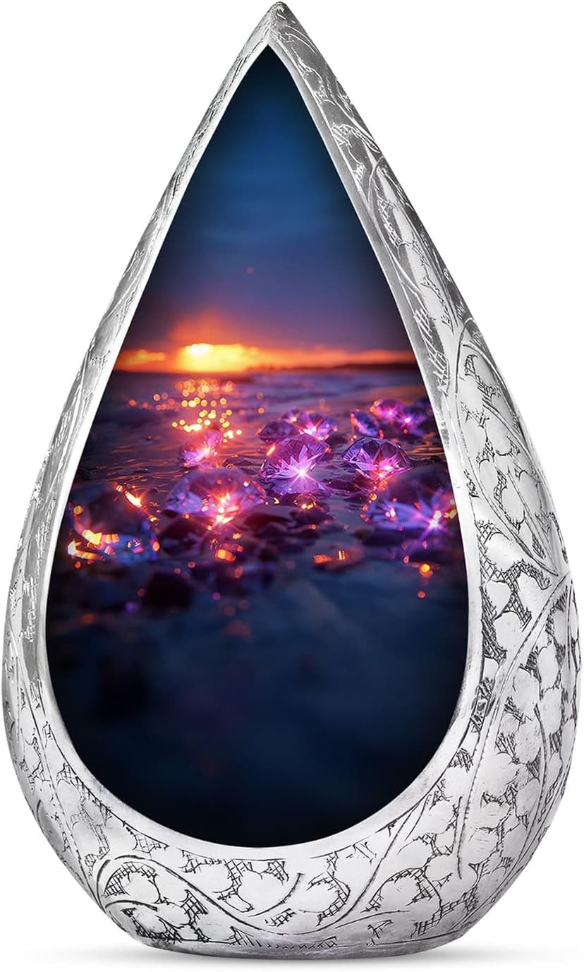 Diamond Memorial Burial Urn for Adult Ashes Male & Female - Black Cremation Funeral Urns for Human Ashes Father & Mother - 3 Inch Small Urn for Decorative B0FG87J4WJ