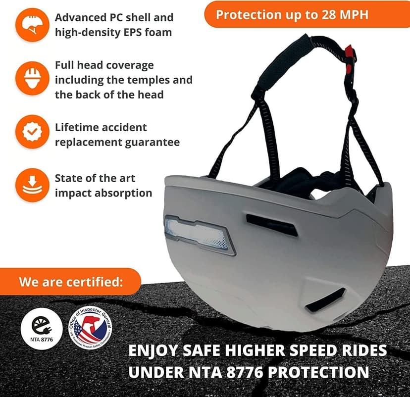 XNITO Bike Helmet with LED Lights - Urban Bicycle Helmet for Adults, Men & Women - CPSC & NTA-8776 Dual Certified - Class 3 E-Bikes, Scooters, Onewheel, Commuter, Mountain