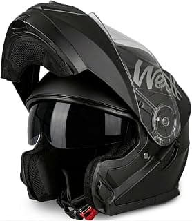 Westt Modular Motorcycle Helmet - DOT Approved - Full Face Flip Up, Internal Sun Visor for Men Women (Street Bike, ATV, Snowmobile)