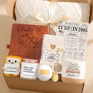 21st Birthday Gifts for Women Her Happy 21 Year Old Birthday Gift Ideas for Her Unique Gifts for 21 Year Old Female Cool 21st Bday Accessories for Daughter Girl Best Funny 21 Decorations Gift Box Set B0H5VKJ885