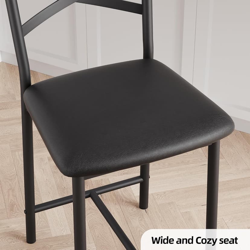 IDEALHOUSE 26 Inch Bar Stools Set of 4, Upholstered Bar Chairs with Back, Thick Cushion, Counter Height Barstools for Kitchen Island Apartment Counter Bar (4)