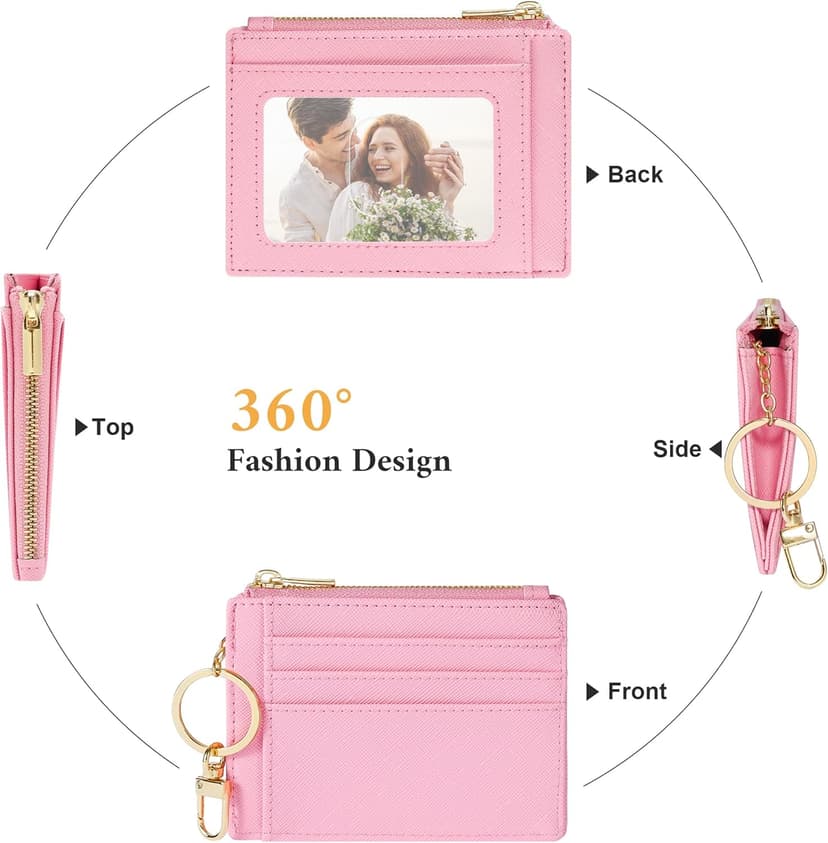 Sodsay Card Case Slim Front Pocket Wallet for Women Credit Card Holder with Keychain