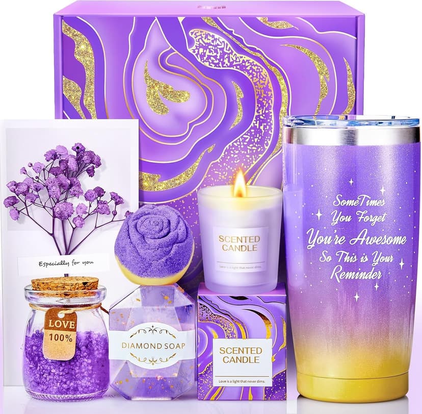 Gifts for Women, Mom, Wife, Her, Girlfriend, Sister, Bestie - Happy Birthday, White Elephant, Self Care Spa Gift Basket Set, Womens Gifts for Christmas, Teacher, Nurse, Employee Appreciation Gifts