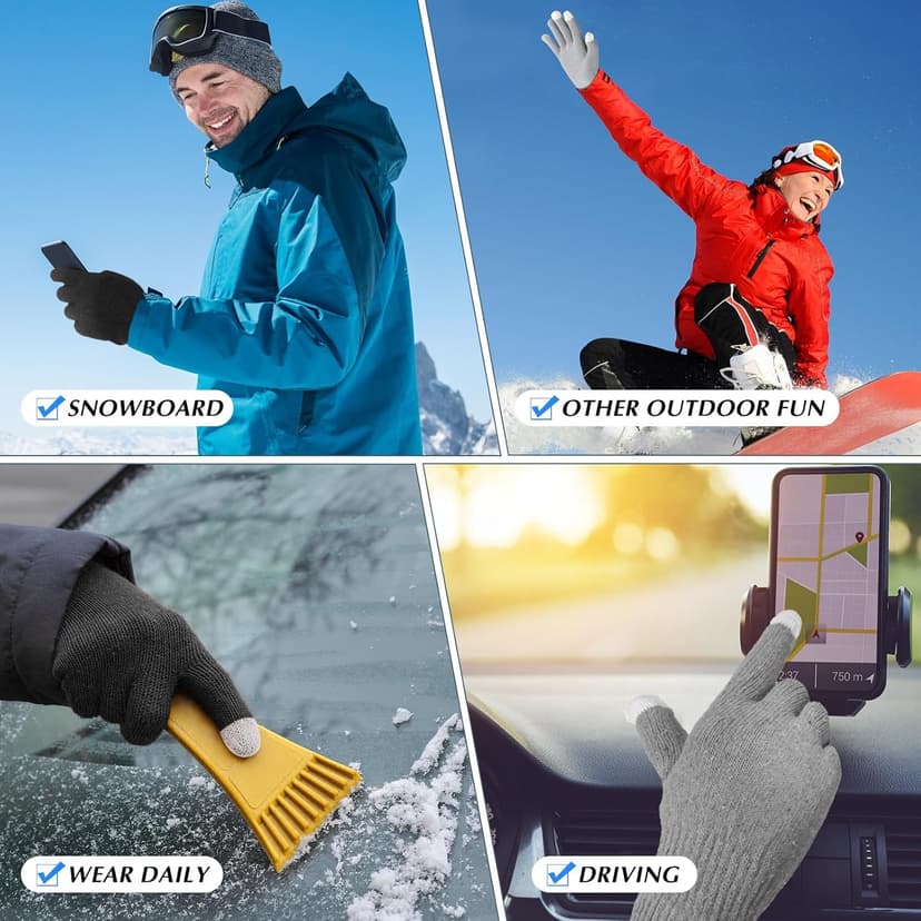 Handepo 50 Pairs Winter Gloves Bulk Knit Stretchy Warm Touchscreen Gloves Multicolor for Men Women Running Cycling Driving