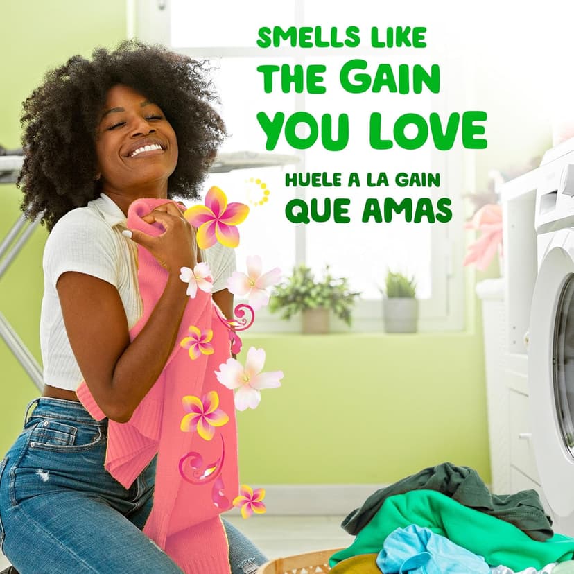 Gain Powder Laundry Detergent, Hawaiian Aloha Scent, 105 Loads, 135 OZ