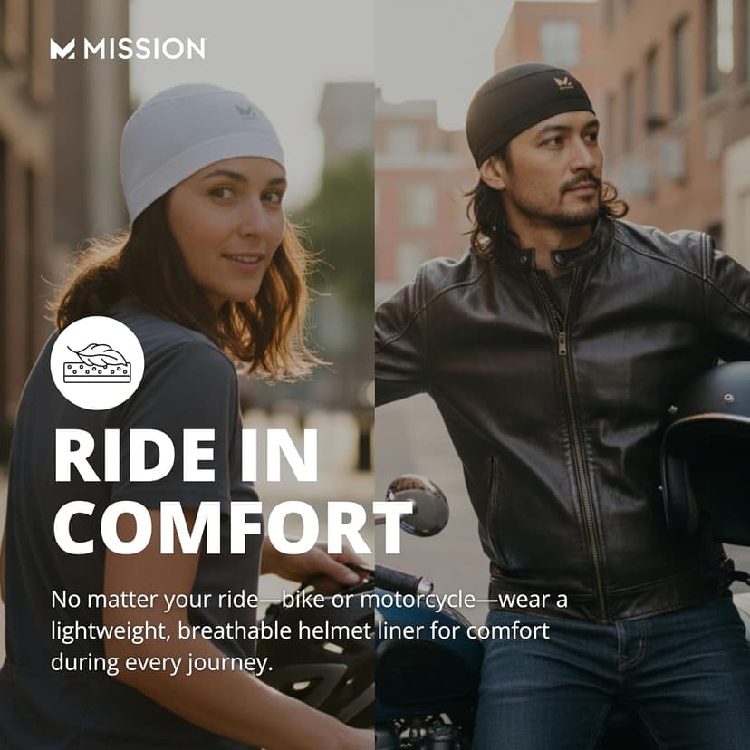 MISSION Cooling Helmet Liner - Lightweight & Breathable - Cools Up to 2 Hours - UPF 50 Sun Protection - Machine Washable