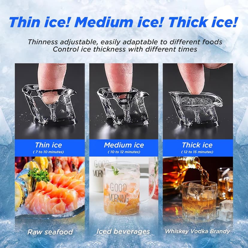 Commercial Ice Maker Machine 432 Lbs/24H with 400LBS Large Storage Bin Ice Ready in Air Cooled Clear Cube Ice for Bar Business Cafe ETL NSF(432 Lbs/24H)