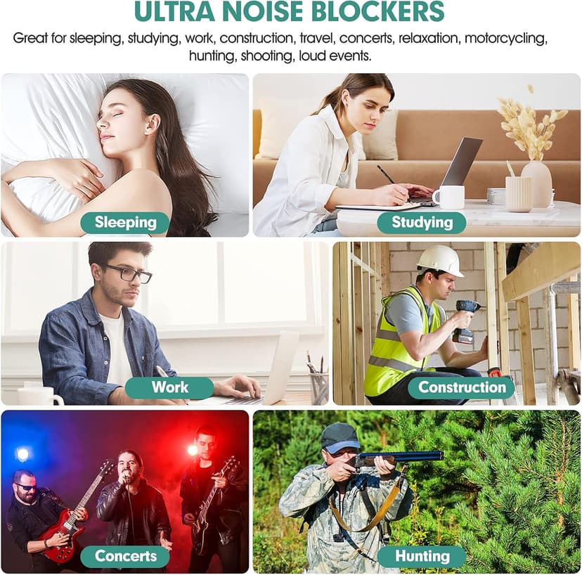 100 Pairs Orange Foam Ear Plugs - 33dB NRR Highest Protection, Soft & Comfortable Noise Canceling Earplugs for Sleeping, Work, Snoring, Construction, Loud Noise with Individual Bagged Foam EarPlug