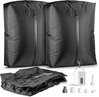 HONKID Vacuum Bags for Travel with Wireless Pump (2PC) - IP67 Waterproof Reusable Vacuum Compression Travel Bags for Luggage, Suitcase and Backpack, Space Saver for Clothes & Travel Clothing