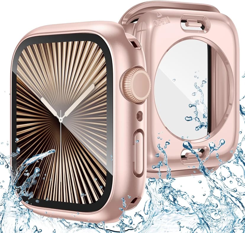 Goton 2 in 1 Waterproof Case Compatible for Apple Watch Series 11/10 Screen Protector 42mm, 360 Protective Glass Face Cover Hard PC Bumper + Back Frame for iWatch Accessories 42 mm