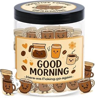 Positive Coffee Jar with 60 Affirmation Cards, Coffee Gifts For Women and Men, Dad, Mom, Coffee Themed Lover Gift, Emotional Support Latte, Cheer Up Funny Gag Gifts for Best Friends, Coworkers B0F6SGJJKC