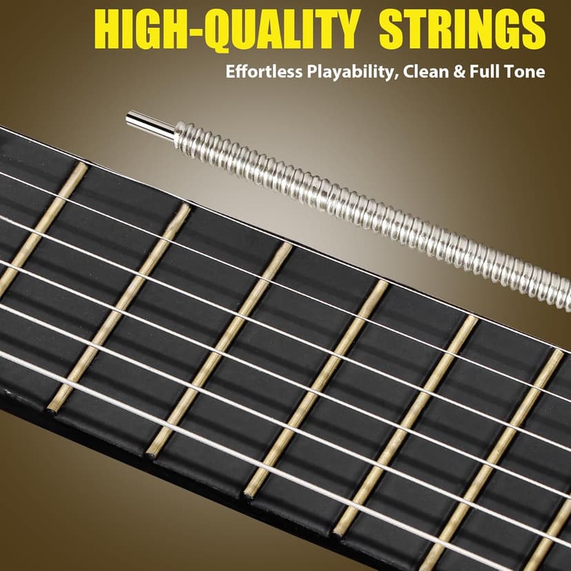 38 Inch Beginner Acoustic Guitar, 6-String Guitar Starter Kit for Starters with Gig Bag, Strings, Strap, Pitch Pipe and Pick, Natural