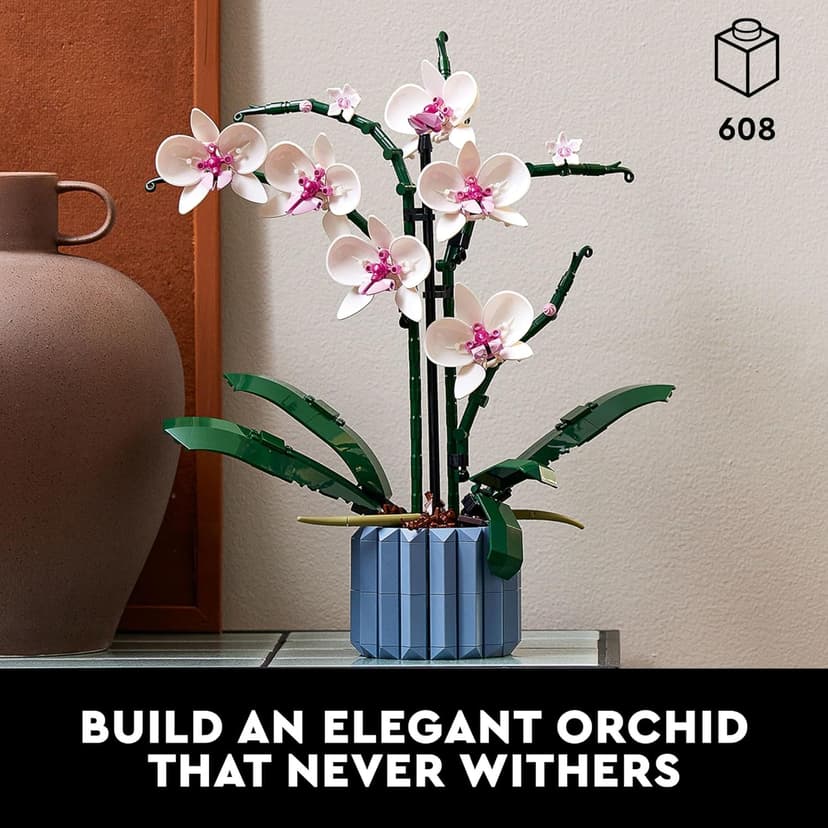 LEGO Botanicals Orchid - Artificial, Fake Indoor Flowers Building Set for Home, Kitchen, Desk Decoration, Adults Ages 18+ - Gift for Birthdays - 10311