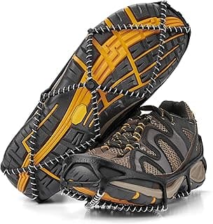 Yaktrax Walk Traction Cleats - 360-Degree Grip on Snow, Ice, & Multi-terrain Surfaces - Elastic Outer Band w/ Easy-On/Off Heel Tab & 1.2mm Zinc-coated Steel Coils - Abrasion & Rust Resistant - Unisex