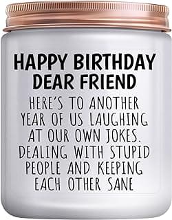 Happy Birthday Gifts for Women - Funny Gift for Best Friend Coworker Classmate Bestie Present Lavender Candle