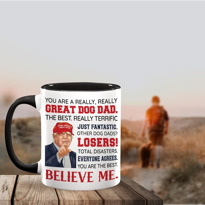 Dog Dad Christmas Gift - Dog Dad Gifts For Men - DogFather Gifts - Pet Lover Owner, Fur Papa Present Idea - Christmas, Birthday, Father's Day Gift for Pet Lovers - Ceramic Mug 11 Oz