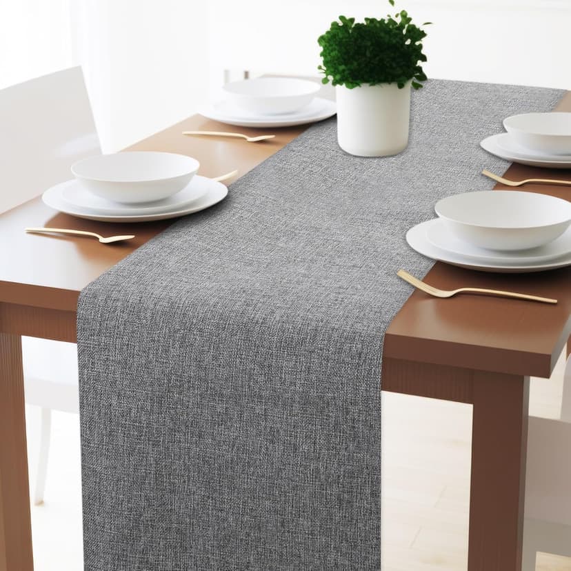 VitalCozy Grey Faux Linen Fabric 57 Inch x 3.3 Yard Grey Cover Fabric by The Yard for Sofas, Chairs, Box Spring Foundations, Conceals Frame and Staples Inside Furniture, DIY Craft Project