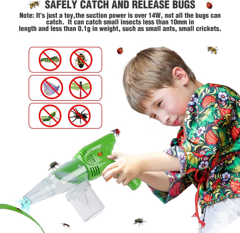 PLAY Bug Vacuum for Kids,Bug Catcher kit for Kids,Eco-Friendly Bug Suction Toy Vacuum with Magnifying Glass Viewing Chamber, for Boys Age 4+