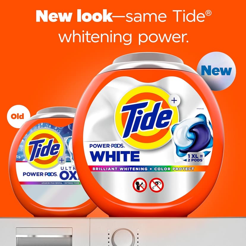 Tide Power PODS White Laundry Detergent Pacs, 45 Count, Brilliant Whitening + Color Protect