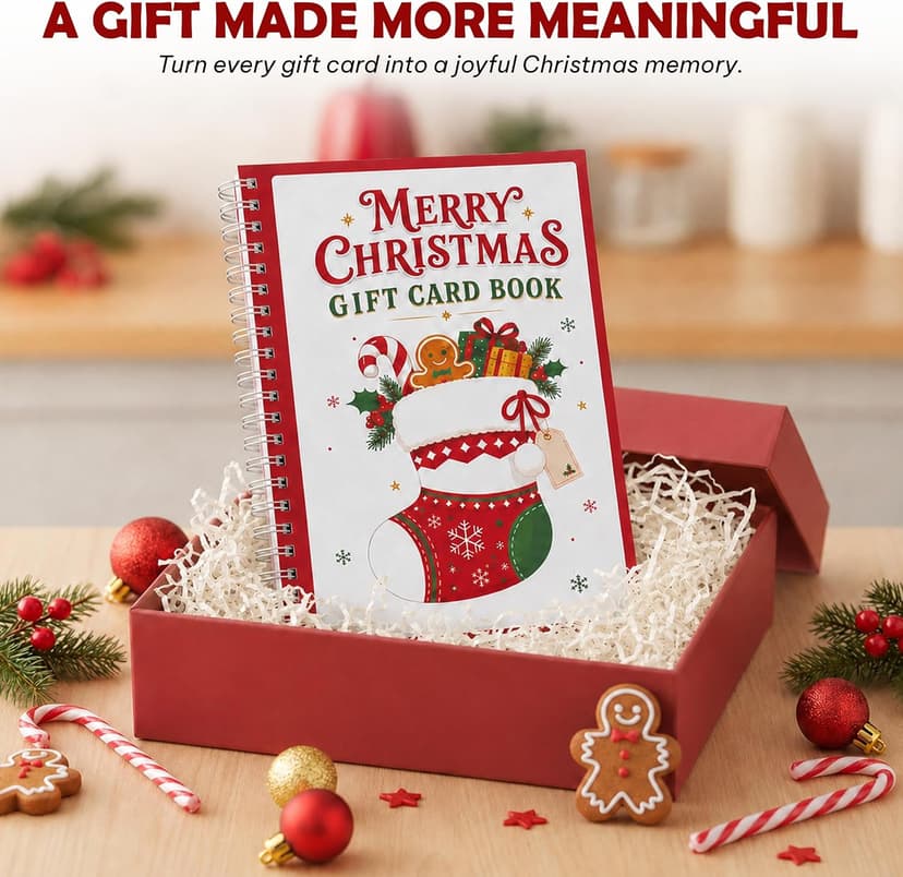 5x7 Inches Christmas Gift Card Book For Teens, Adults, Kids; Easy to Gift, Teen Girl Gifts Trendy Stuff, Stocking Stuffers Merry Christmas Gift Card Book For Teens, Adults - 24 Pages Gift Card Book B0HBPYN1SW