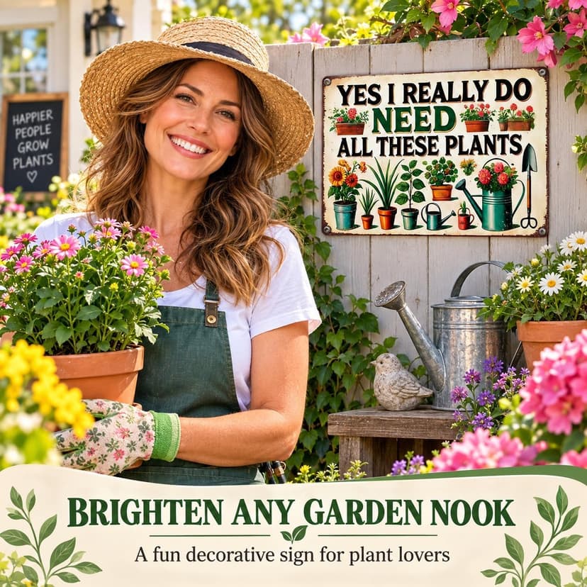 Bestylez Garden Gifts I Really Need All These Plants Vintage Gardening Signs for Home Garden Greenhouse Living Room Bedroom Yard Outdoor Decor 8X12 Inch (3362) B0F246BKWY