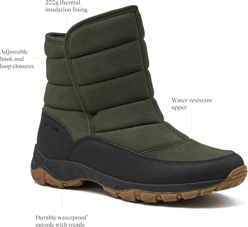 Lands' End Expedition Insulated Winter Boots for Men, Lace Up or Slip On Waterproof Mens Snow Boots, Medium or Wide Width Men's Shoes Size 8 to 13, Black, Brown, Green or Grey