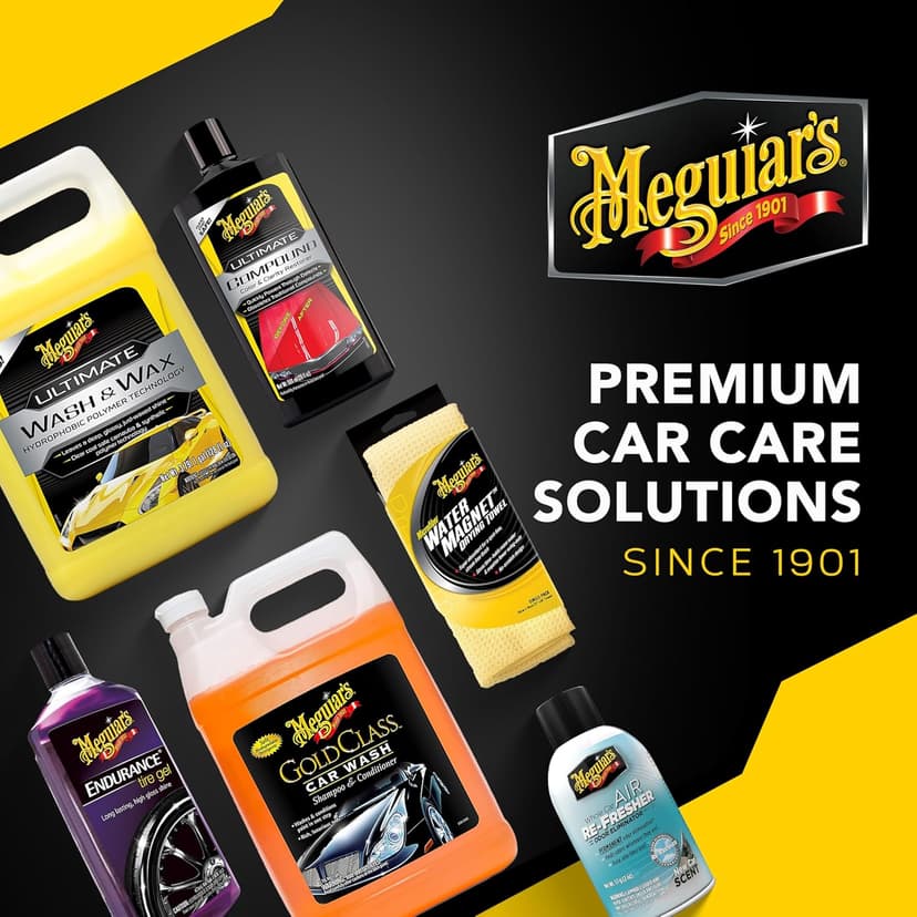 Meguiar's Ultimate Liquid Wax, Improved Liquid Car Wax Formula for Durable Protection that Shines, Premium Towel and Applicator Pad Car Accessories Included, 16 Oz Bottle