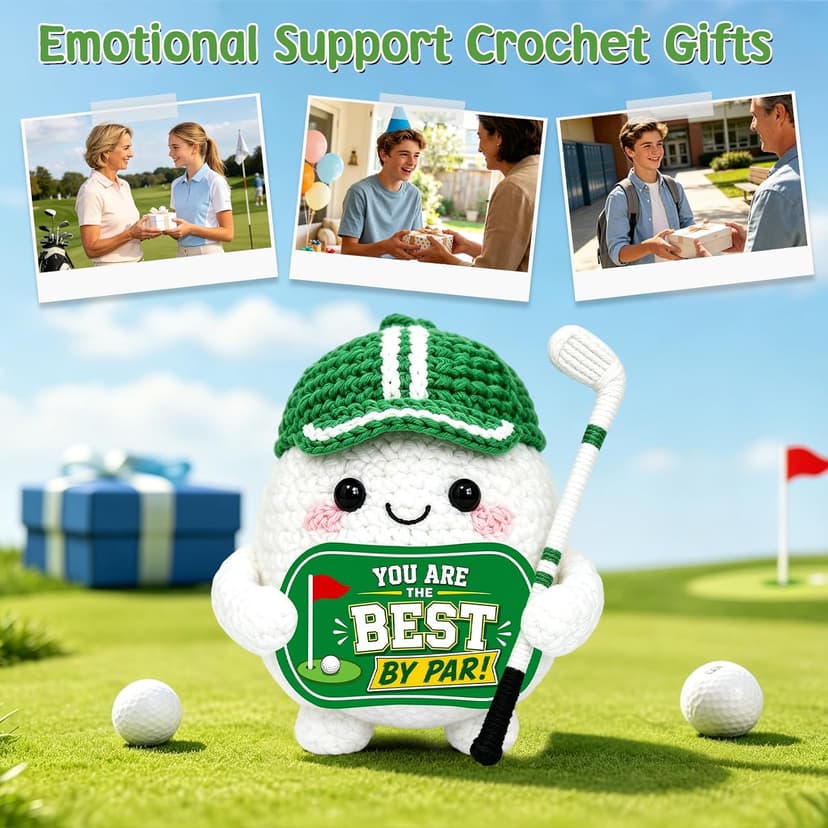 Unique Golfing Gifts for Male Boss Dad Teen Boys Gag Golf Accessories Birthday Christmas Positive Crochet Golf Decor Funny Golf Gifts for Men Women Him Bosses Day Golf Ball Gifts for Golfers B0H4Z7QN2X