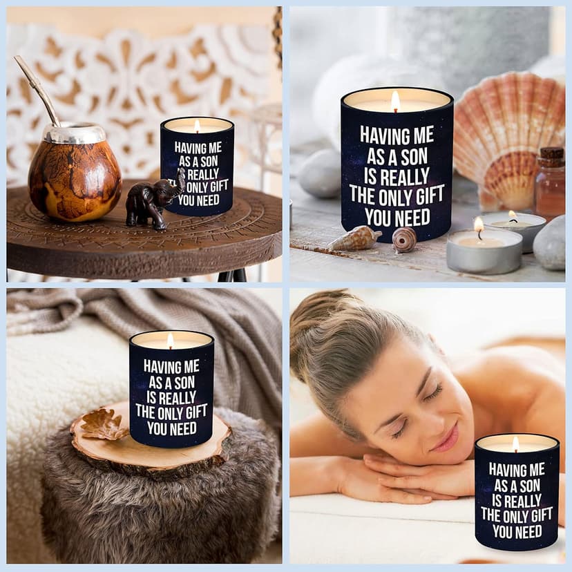 Birthday Gifts for Mom from Son - Mom Birthday Gifts from Son - Moms Gift Ideas from Son - Mother Gift, Funny mom Candle, 10 Oz Jar Lemongrass Scent