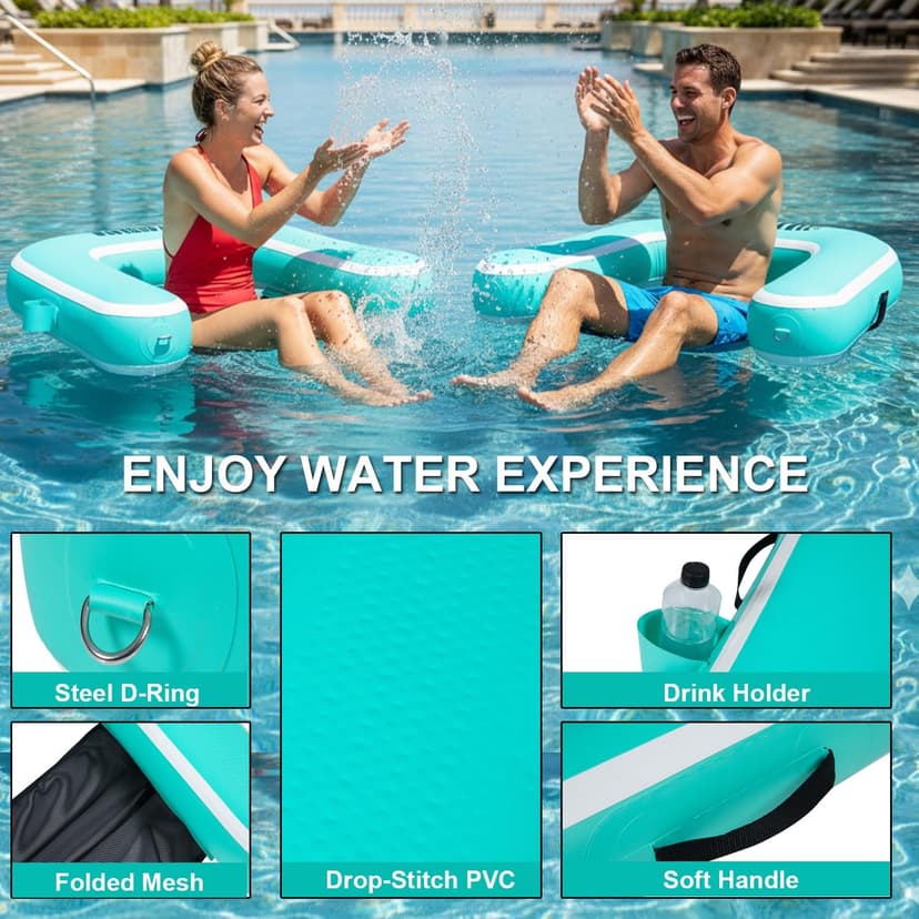Inflatable Pool Float Chair for Lake Floating Pool Chairs Heavy Duty Floating Chair Lake Floats for Adults Pool Chair Floats Pool River
