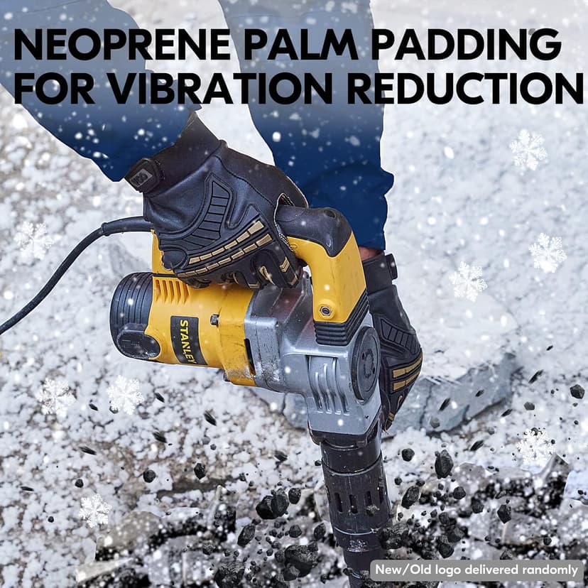 Vgo... -4℉ or above Winter Waterproof High Dexterity Heavy Duty Mechanic Glove, Anti-vibration, Anti-abrasion, Touchscreen (1 Pair,L,Brown,GA8954FW)