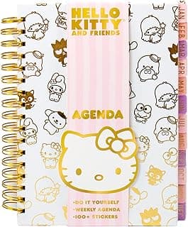 Horizon Group USA Hello Kitty and Friends Agenda, 70 Pages, Hardcover Planner, Kuromi Stickers, Sanrio Stuff, Cute School Supplies, Stationery and Accessories