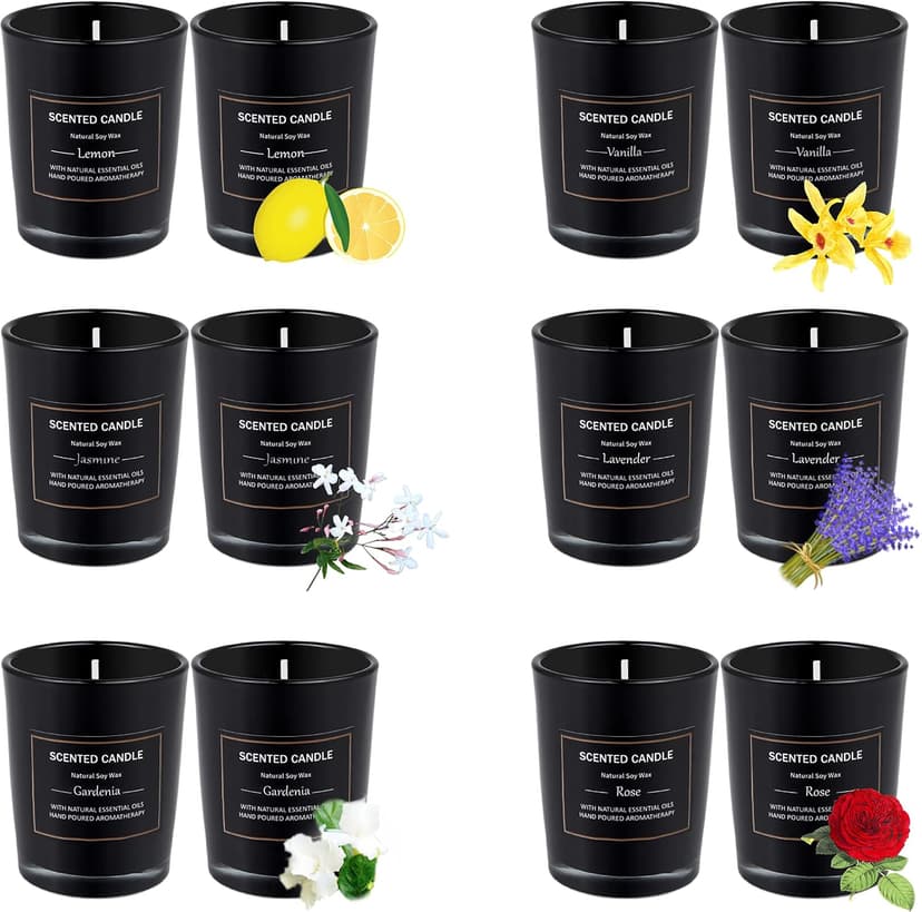 12 Pack Scented Candles Gift Set 2.5oz Strong Fragrance Aromatherapy Jar Candle Set Soy Wax Decorative Candles for Home Scented Candles Best Gifts for Women. B09MBW7JGL