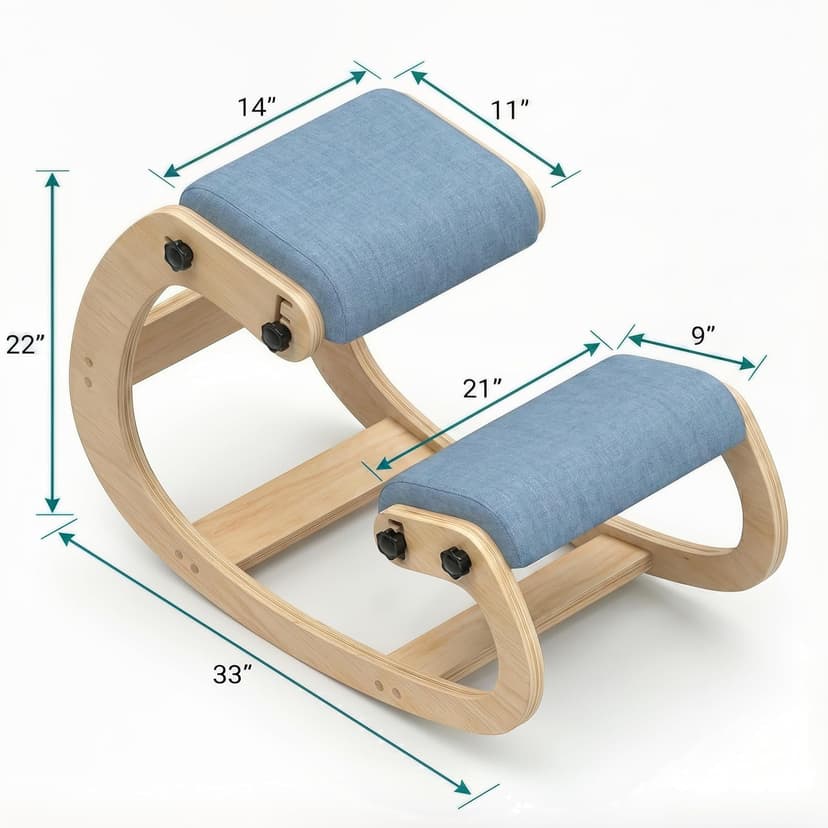 NYPOT Ergonomic Kneeling Chair with Adjustable Seats - Knee Chair for Posture Correction & Kneel Rocking Stool for Desk - Back Pain Relief for Home and Office, Supports 250 pounds - 5 Years Warranty