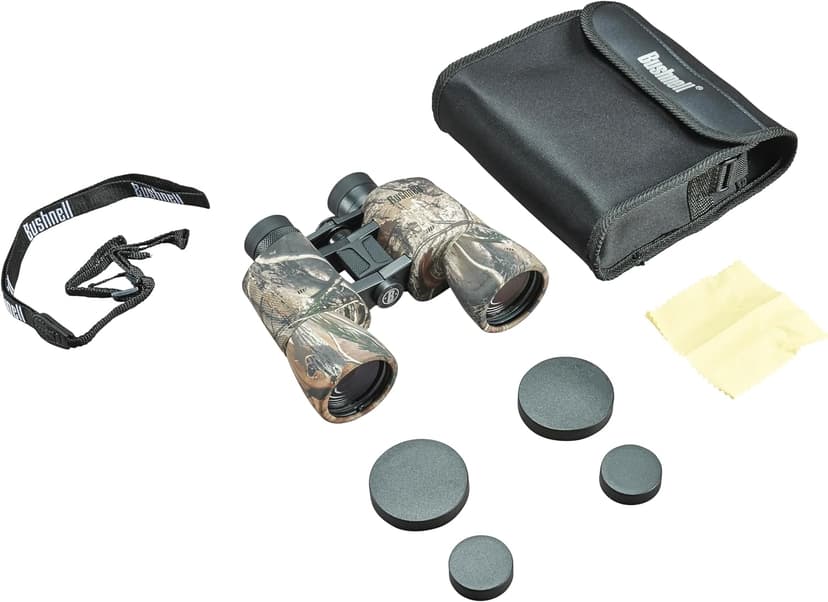 Bushnell PowerView 10x50mm Porro Prism Instafocus Binoculars – Realtree AP Camo, Ideal for Hunting, Birding, Hiking & Outdoor Adventures
