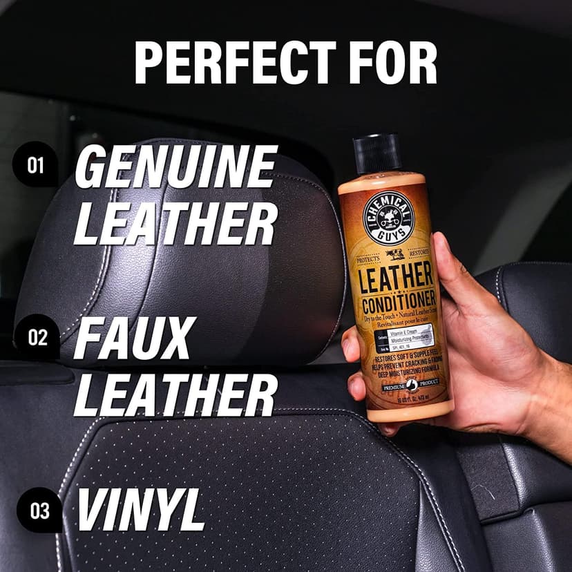 Chemical Guys Leather Conditioner, Vintage Series - Conditions, Nourishes, and Protects Natural, Synthetic, and Faux Leather Seats, Interiors, Apparel & Accessories, 16 fl oz